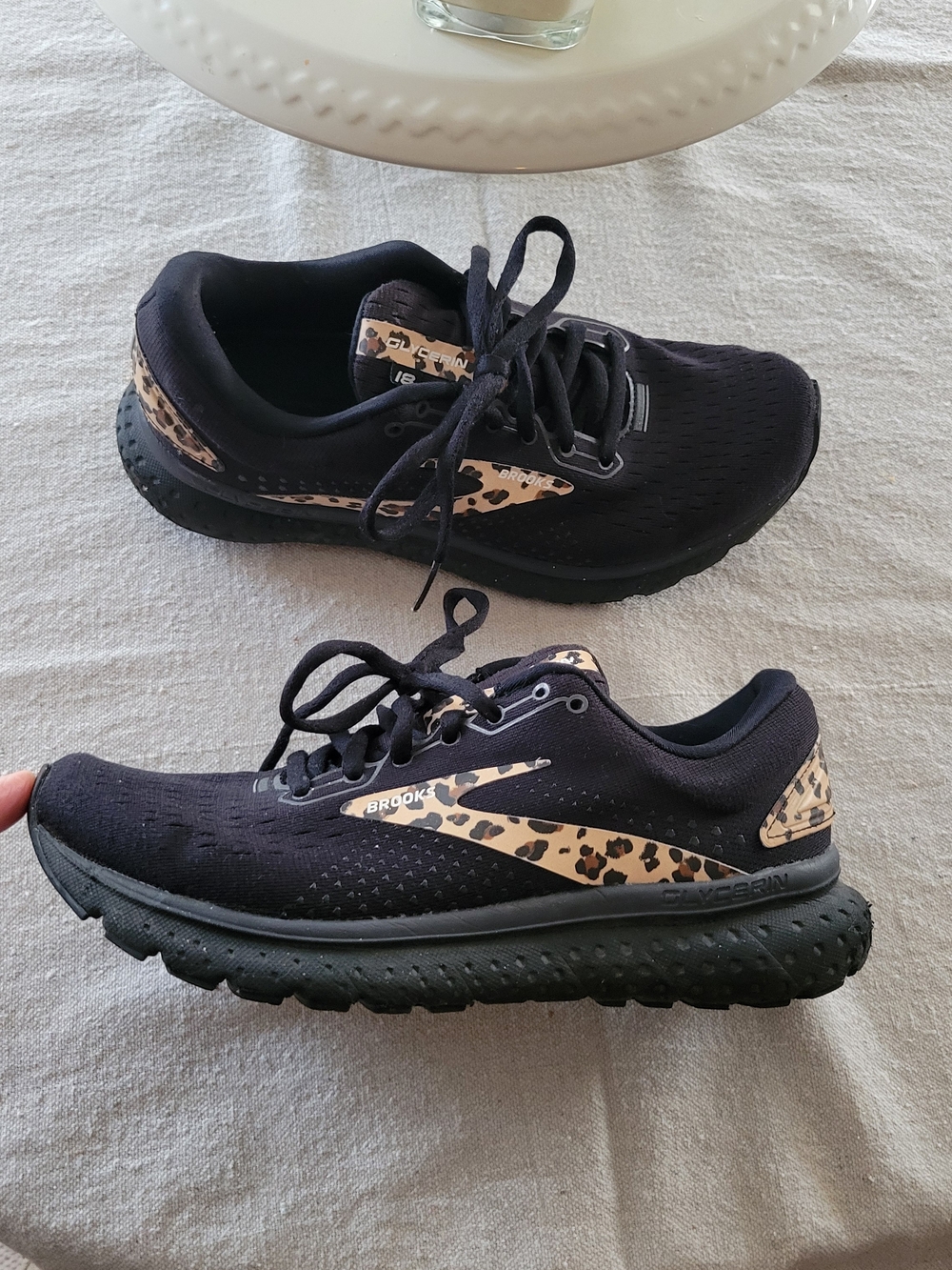 Brooks Women's Black Running Shoes with Leopard Accent - Picture 6 of 9